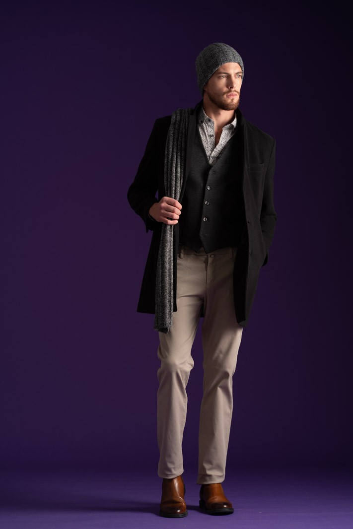 Cappotto uomo tinta unita in panno